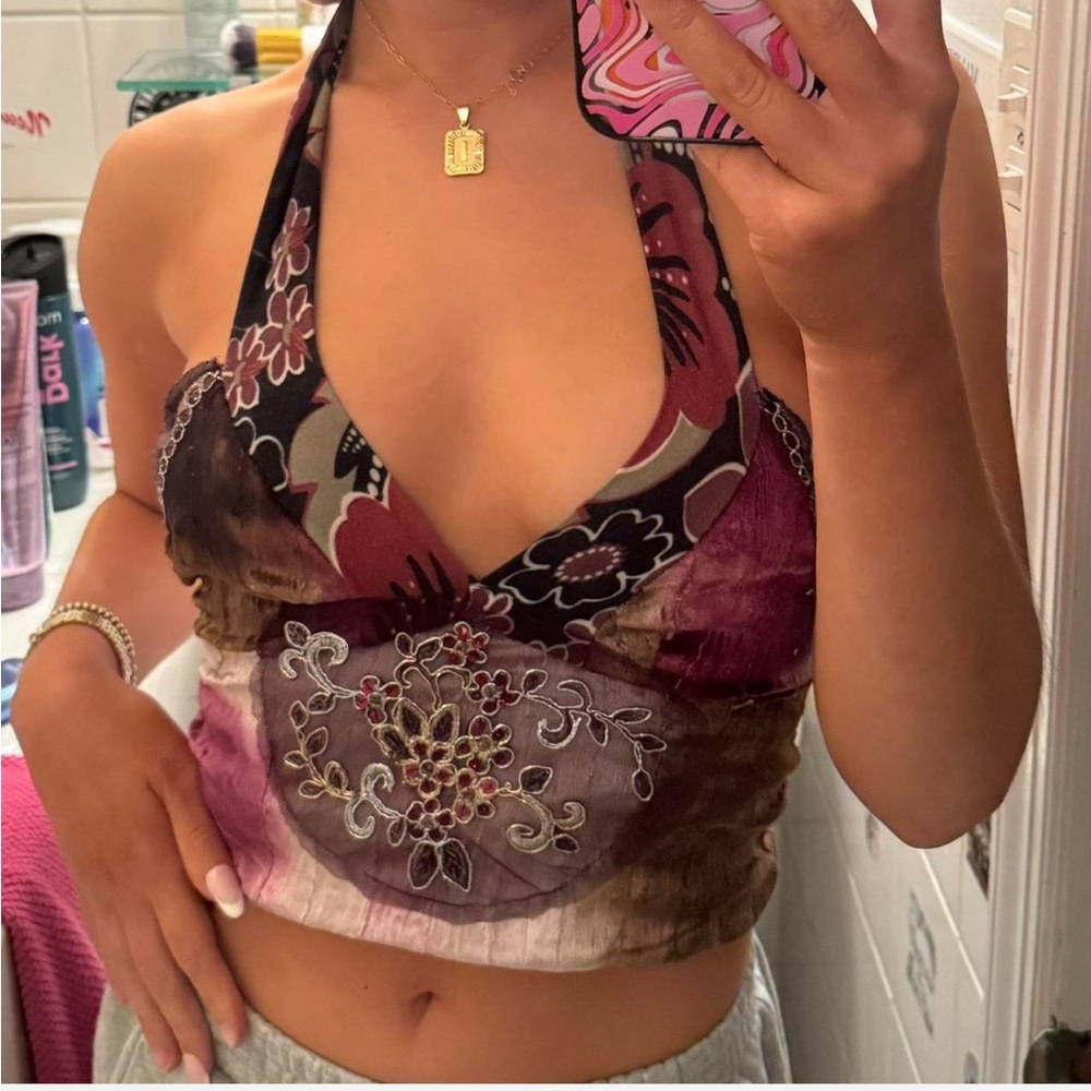 Floral Halter Top - Multicolor